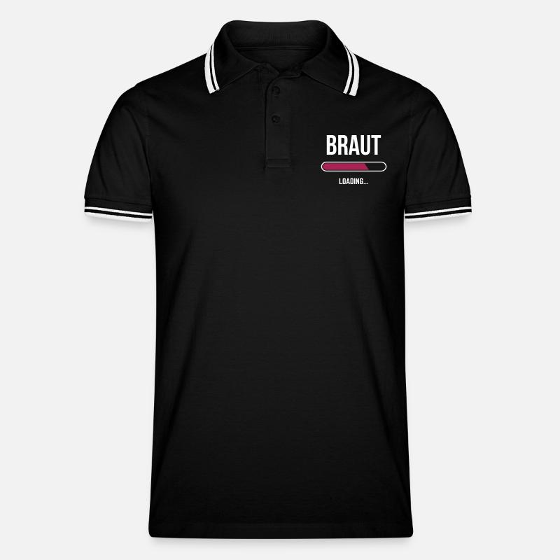 Braut loading - Männer Tipped Poloshirt - Schwarz/Weiß