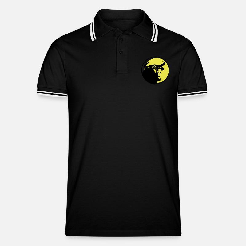stier - Männer Tipped Poloshirt - Schwarz/Weiß
