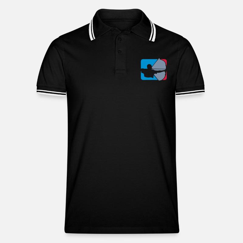 archery archery logo bogenschieben drapes - Men's Tipped Polo Shirt - black/white