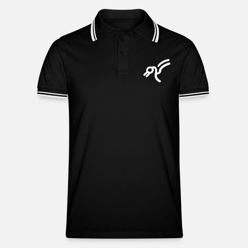 Vogel Saurier - Männer Tipped Poloshirt - Schwarz/Weiß