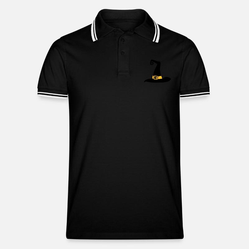 Hut - Männer Tipped Poloshirt - Schwarz/Weiß