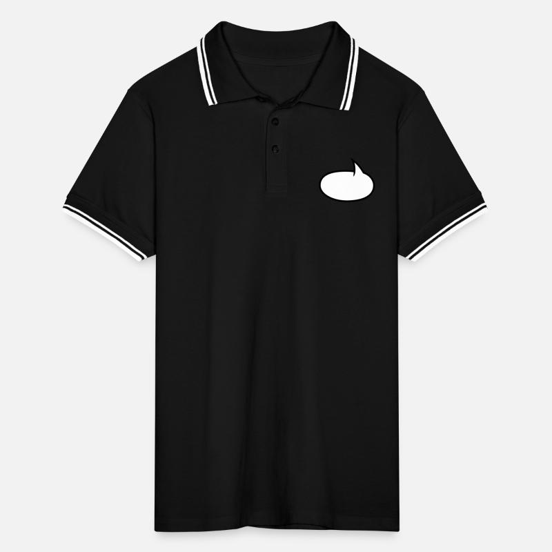 Two-tone comic bubble Men's Tipped Polo Shirt