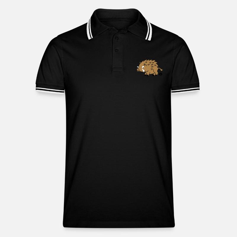 Wildschwein (c2) - Polo tipped Homme - noir/blanc