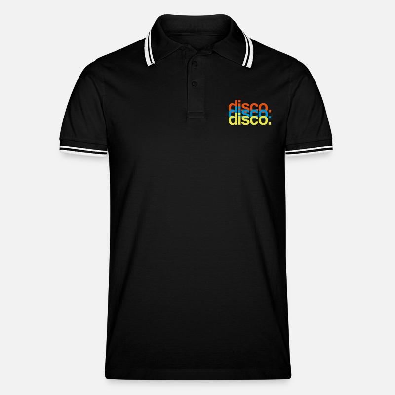 Disco - Party - Fun - Männer Tipped Poloshirt - Schwarz/Weiß