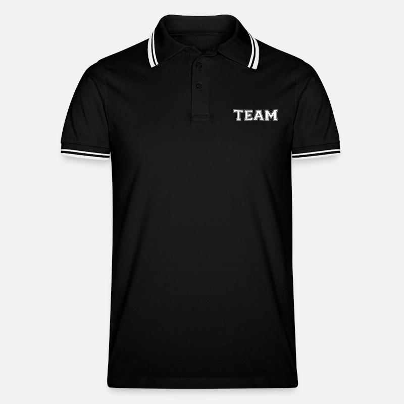 Team - Männer Tipped Poloshirt - Schwarz/Weiß
