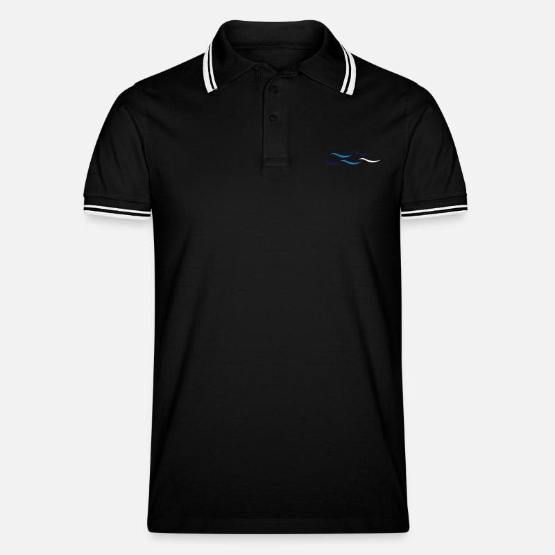 Ondes - Polo tipped Homme - noir/blanc