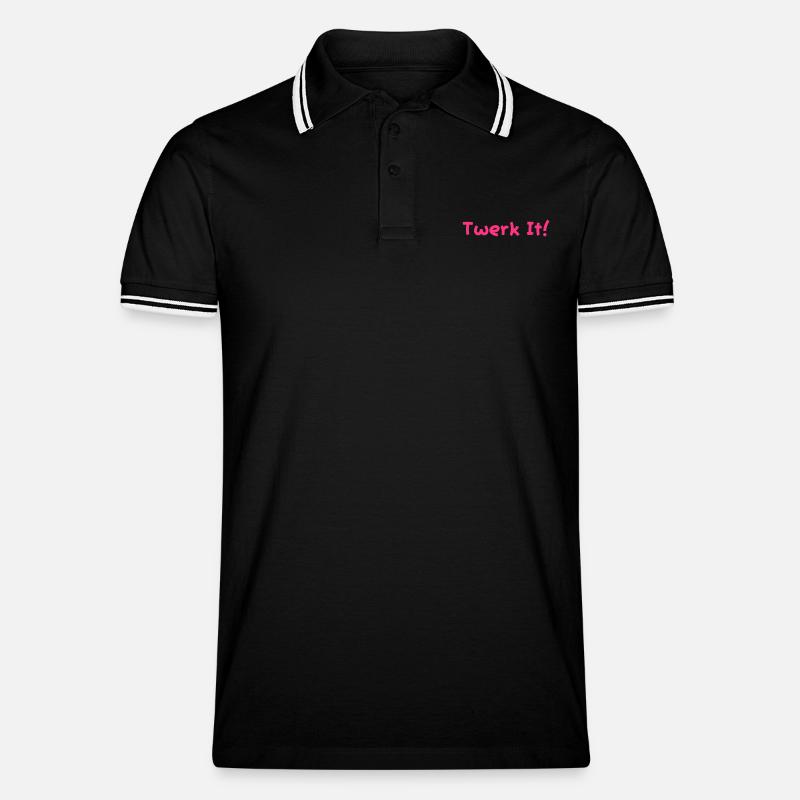 twerk it! - Männer Tipped Poloshirt - Schwarz/Weiß