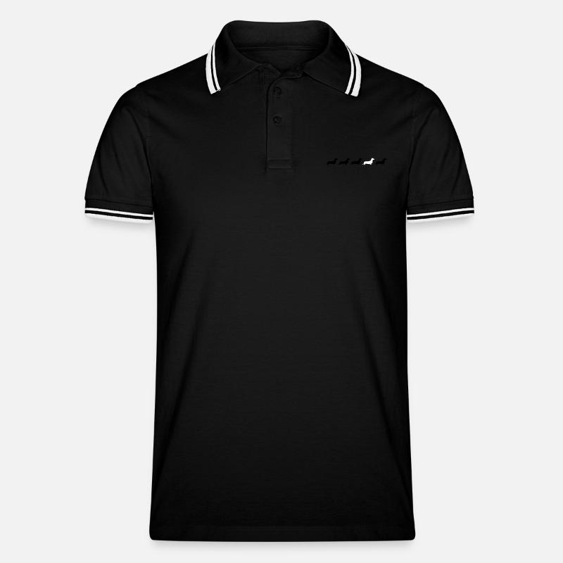 teckel - Polo tipped Homme - noir/blanc