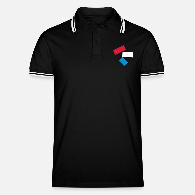 Flagge Emblem - VEKTOR - Männer Tipped Poloshirt - Schwarz/Weiß