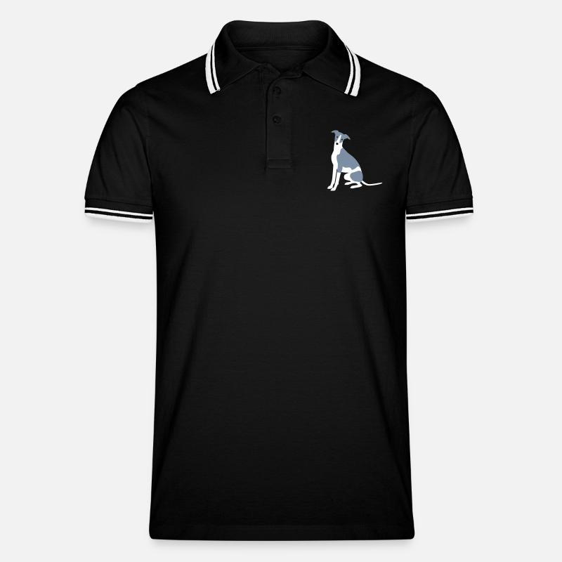 Whippet - Männer Tipped Poloshirt - Schwarz/Weiß
