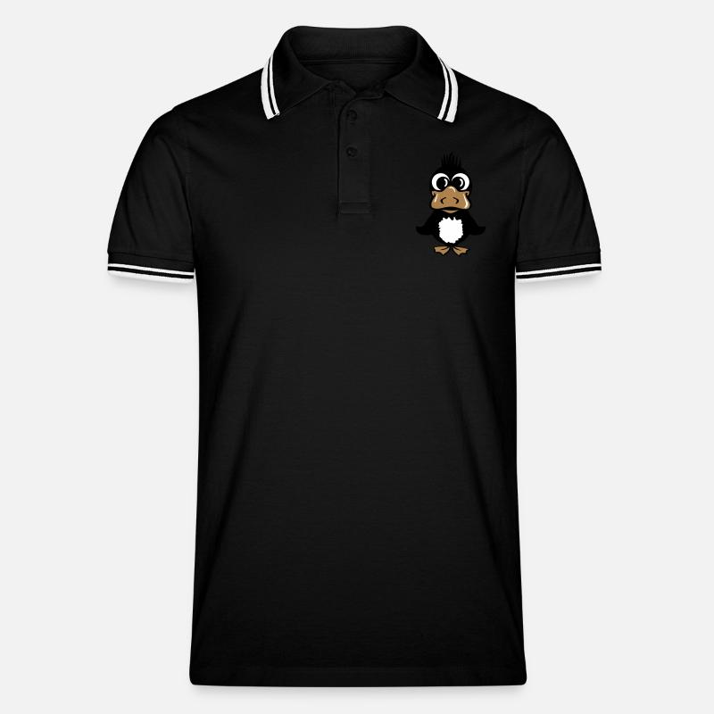 duck - Männer Tipped Poloshirt - Schwarz/Weiß