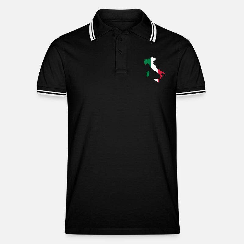 Italy - Polo per uomo - nero/bianco