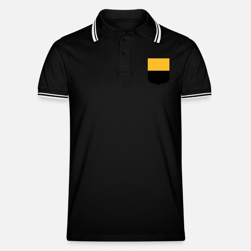 Sachsen-Anhalt - Männer Tipped Poloshirt - Schwarz/Weiß