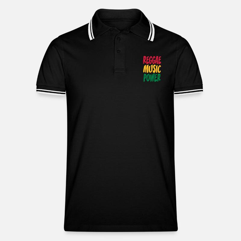 rasta Musikleistung - Männer Tipped Poloshirt - Schwarz/Weiß