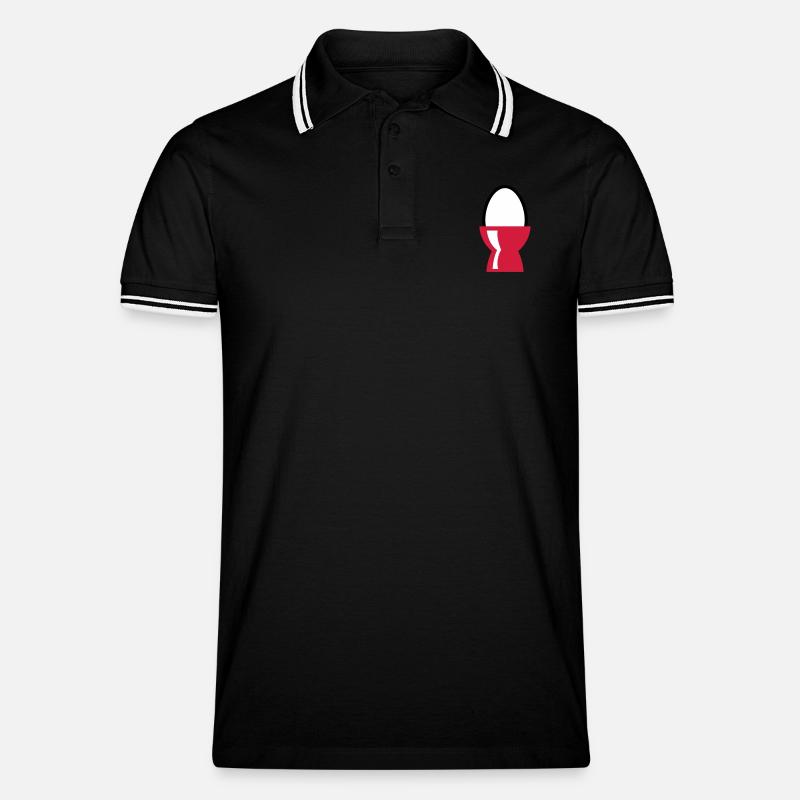 Ei - Männer Tipped Poloshirt - Schwarz/Weiß