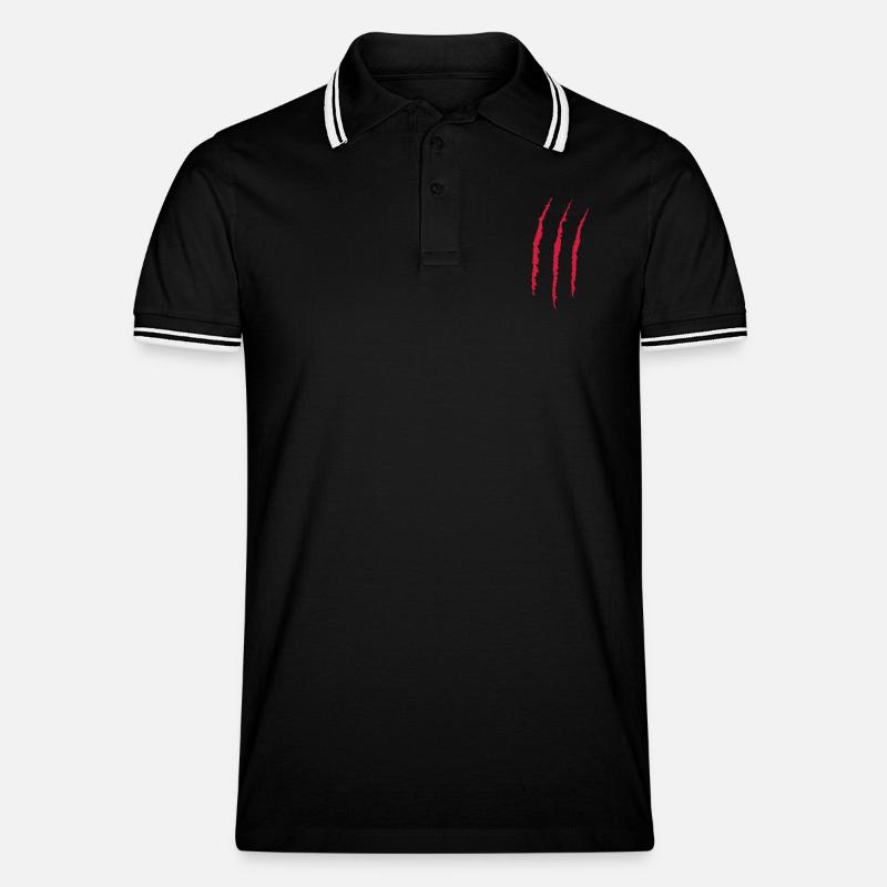 Kratzer - Männer Tipped Poloshirt - Schwarz/Weiß