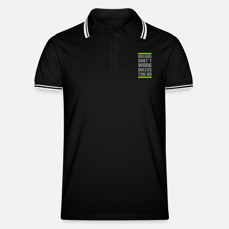dreams dont work - Männer Tipped Poloshirt - Schwarz/Weiß