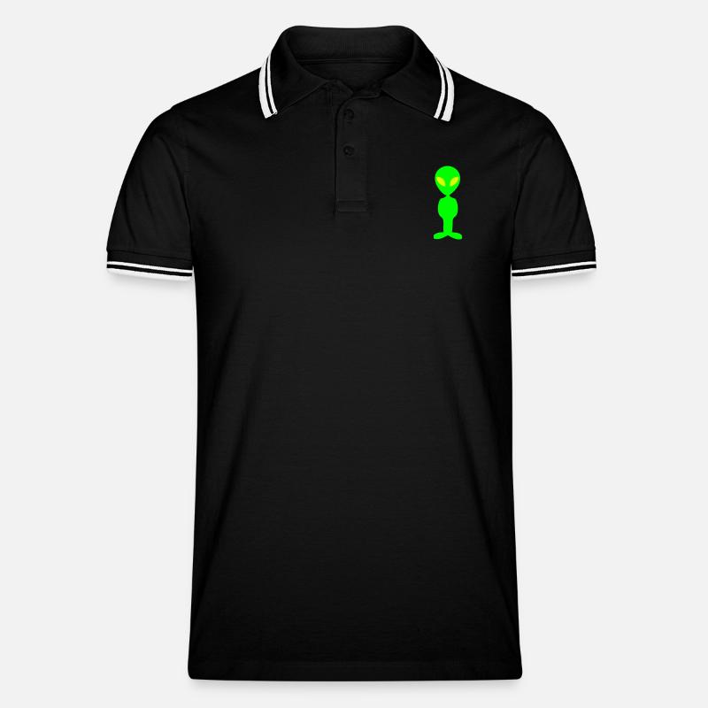 Alien - Männer Tipped Poloshirt - Schwarz/Weiß