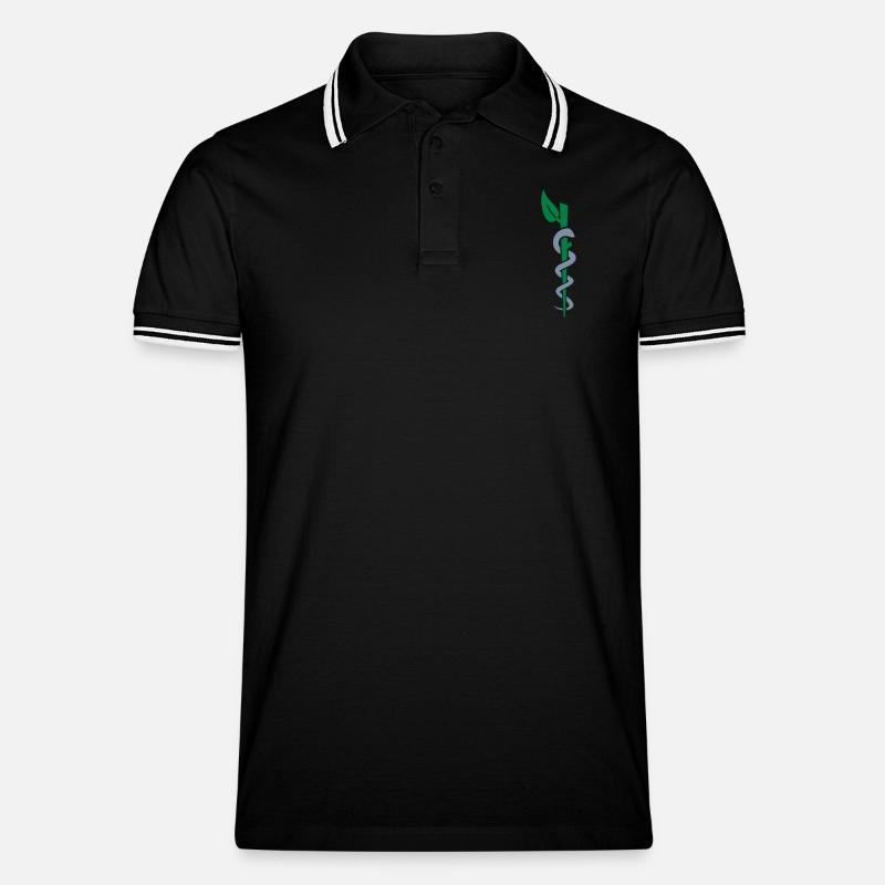 Heilpraktiker - Männer Tipped Poloshirt - Schwarz/Weiß