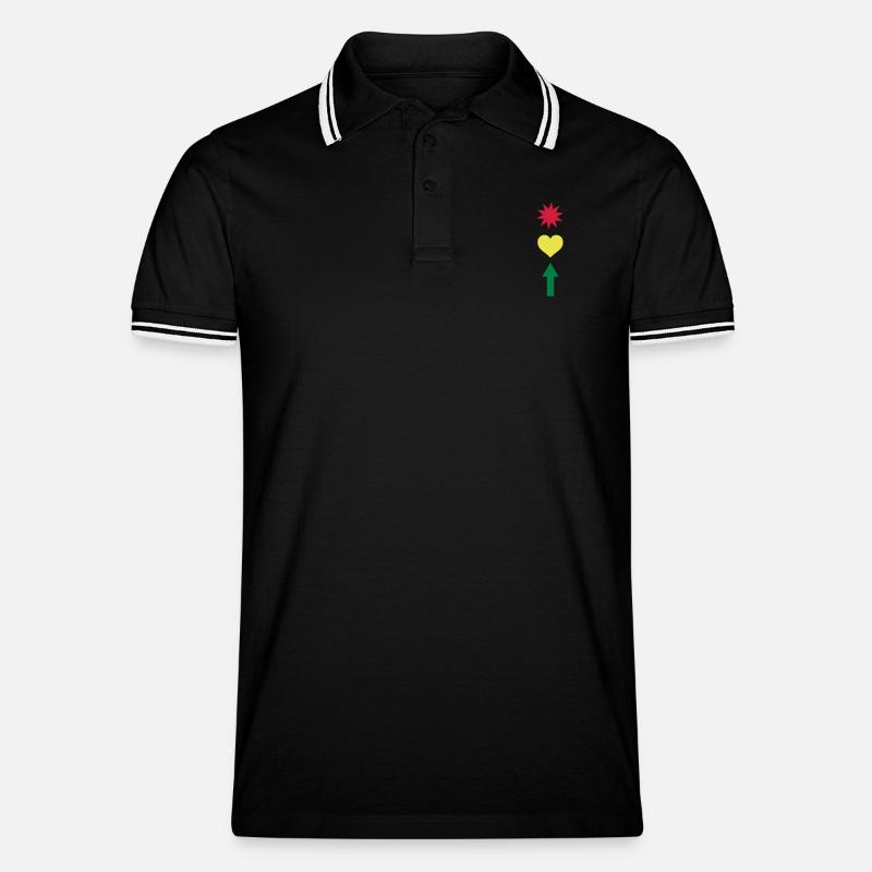 Trafic lumière Sternenherz flèche 3c - Polo tipped Homme - noir/blanc