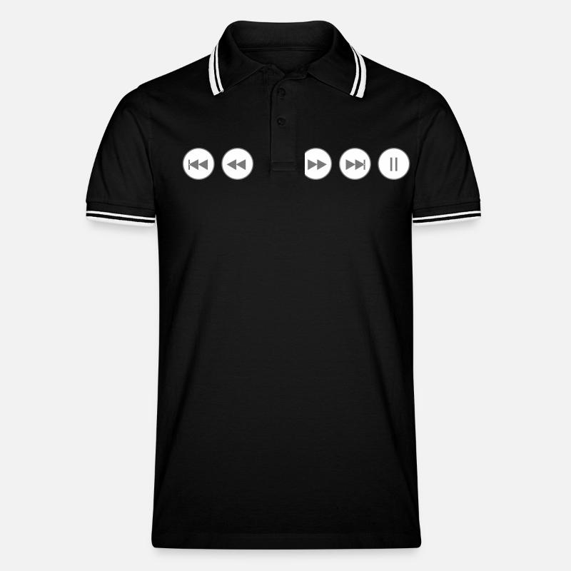 Play - Männer Tipped Poloshirt - Schwarz/Weiß