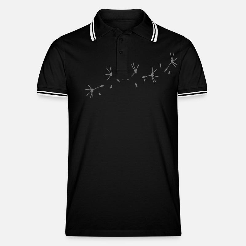 Pappus von Danelion 4 - Männer Tipped Poloshirt - Schwarz/Weiß