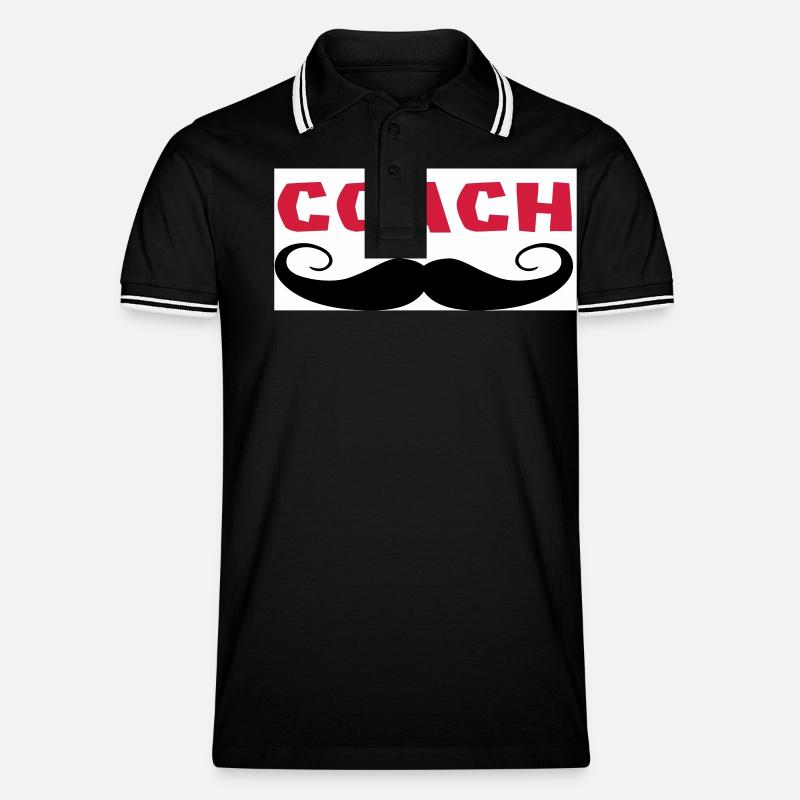 COACH Schnurrbart - Männer Tipped Poloshirt - Schwarz/Weiß