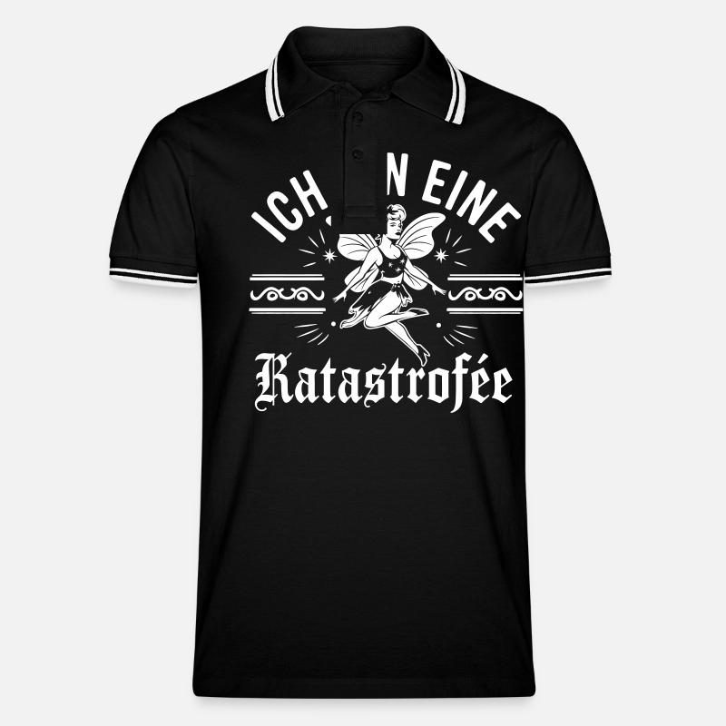 Ich bin eine Katastrophe - Männer Tipped Poloshirt - Schwarz/Weiß