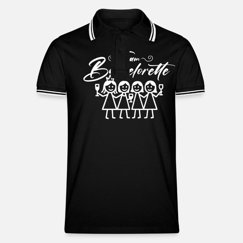 Bachelorette Team Mädels - Männer Tipped Poloshirt - Schwarz/Weiß