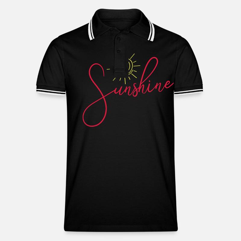 Icône du soleil du soleil - Polo tipped Homme - noir/blanc