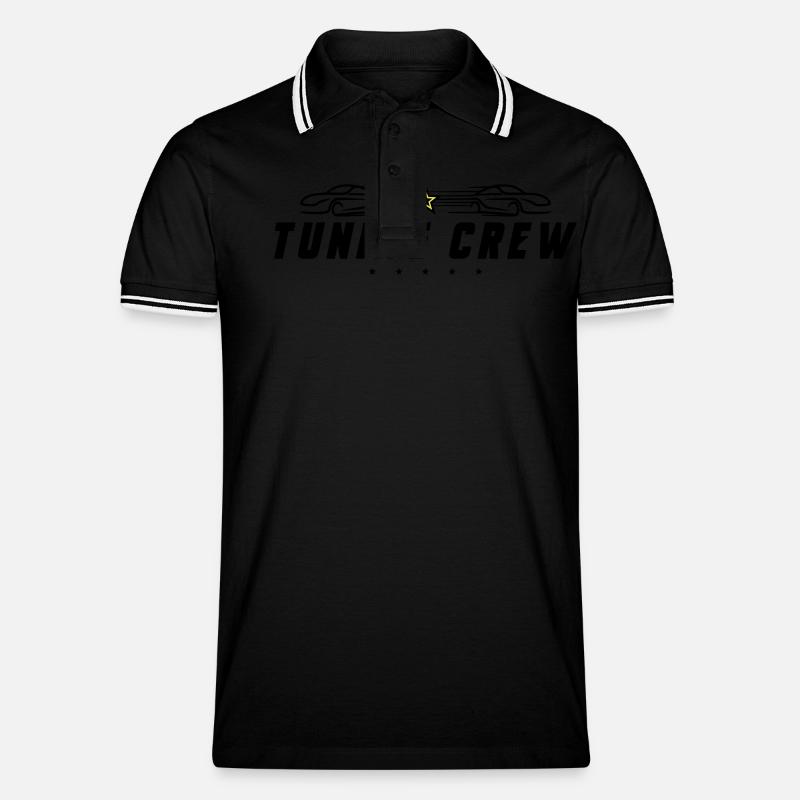 Tuning Crew Auto - Männer Tipped Poloshirt - Schwarz/Weiß