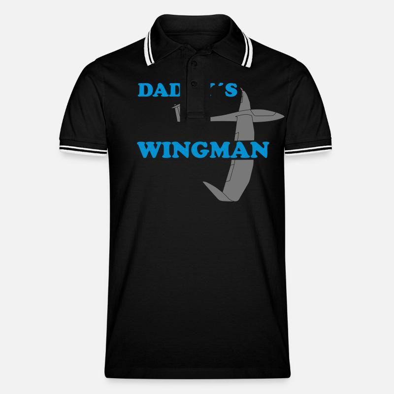 daddys wingman Geschenk - Männer Tipped Poloshirt - Schwarz/Weiß