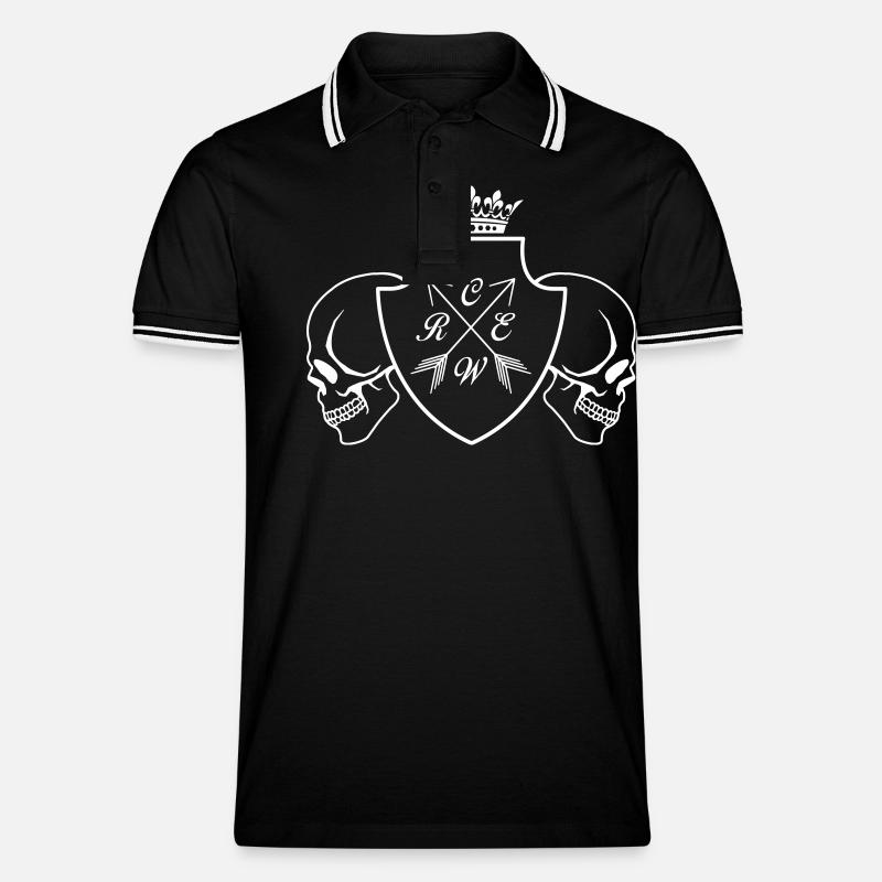 crew skull - Männer Tipped Poloshirt - Schwarz/Weiß