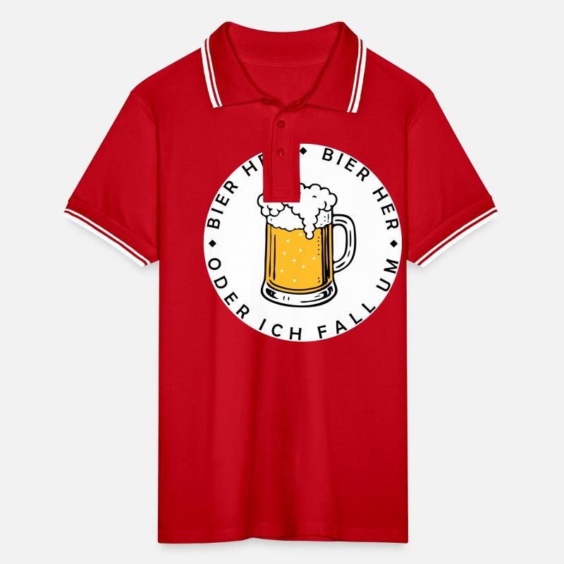 Bienen hier - Oder ich fall um! Männer Tipped Poloshirt