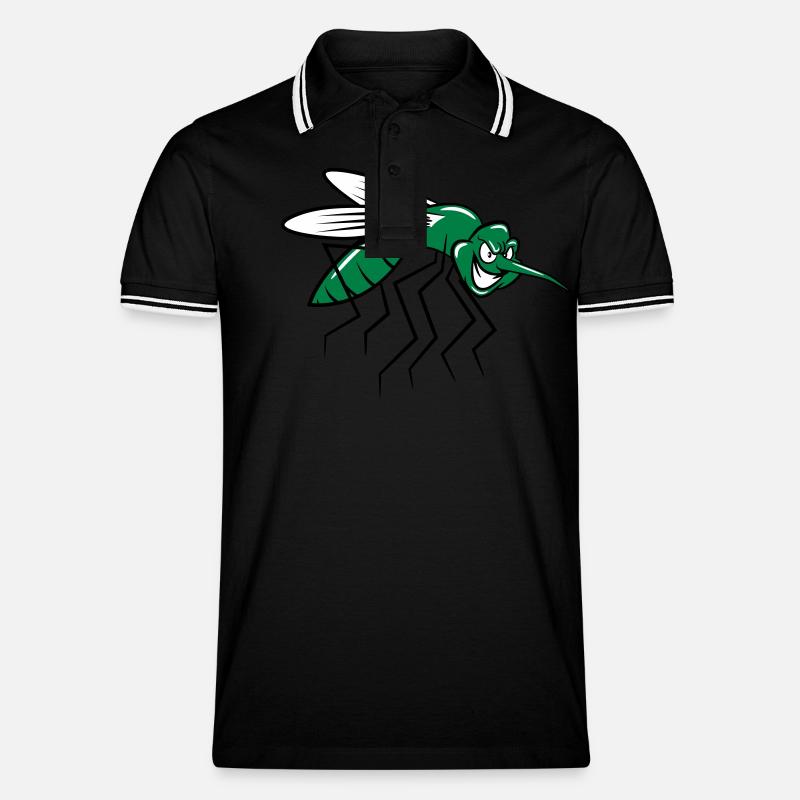 Mücke witzig comic - Männer Tipped Poloshirt - Schwarz/Weiß