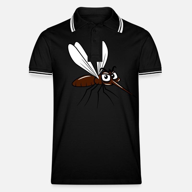 Mücke witzig stechen - Männer Tipped Poloshirt - Schwarz/Weiß