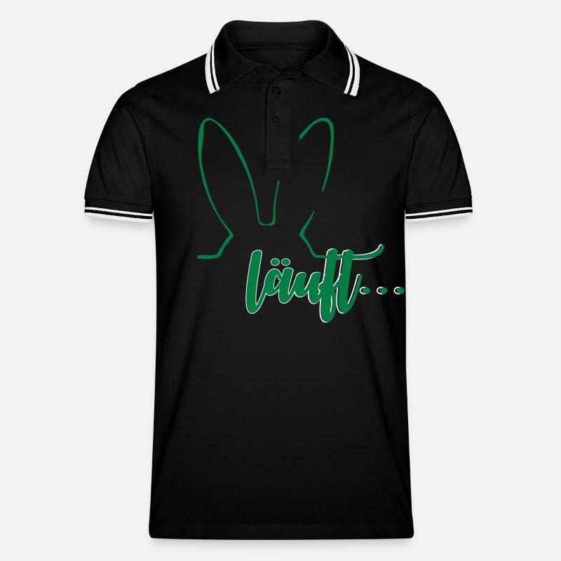 Hasenohren - Männer Tipped Poloshirt - Schwarz/Weiß