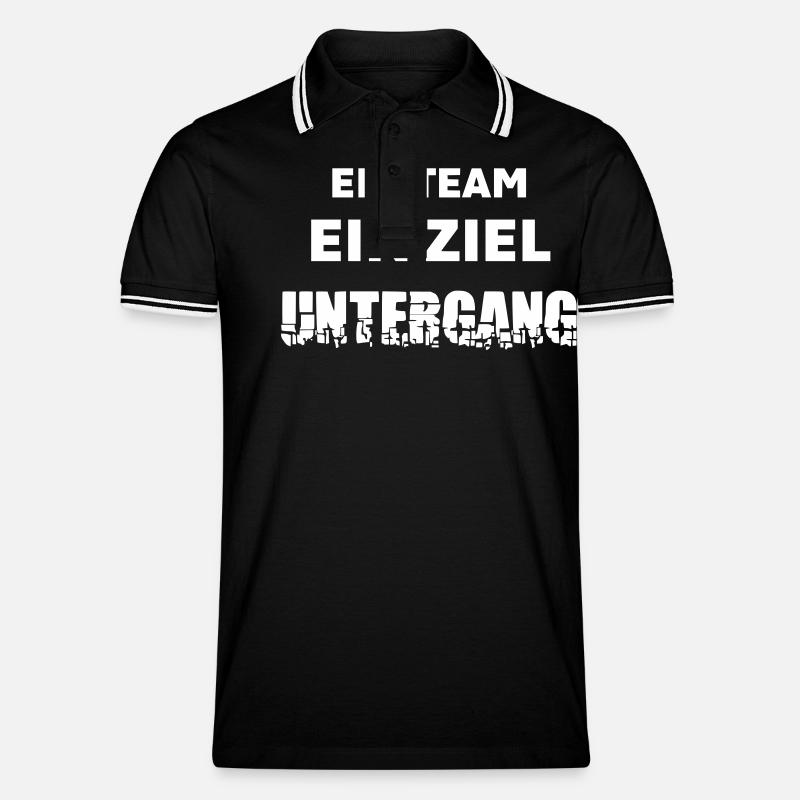 Das wird unser Untergang - Männer Tipped Poloshirt - Schwarz/Weiß