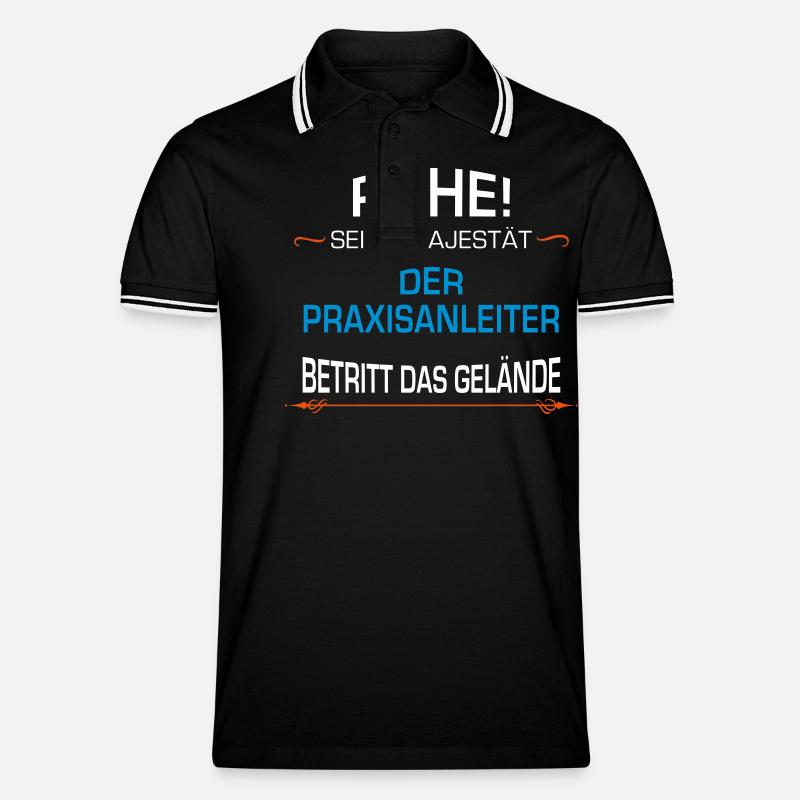 Praxisanleiter Beruf - Männer Tipped Poloshirt - Schwarz/Weiß