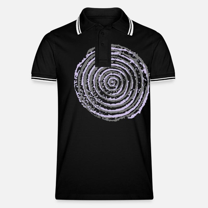 Spirale - Männer Tipped Poloshirt - Schwarz/Weiß