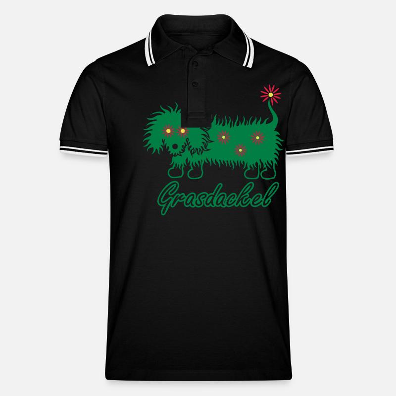 grasdackel 4 - Männer Tipped Poloshirt - Schwarz/Weiß