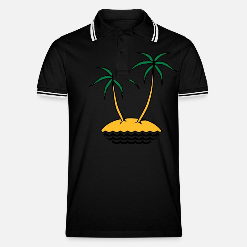 insel - Männer Tipped Poloshirt - Schwarz/Weiß