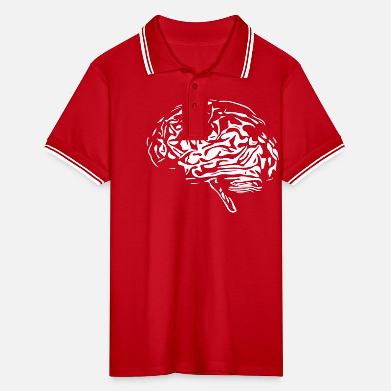 Brain - In Vector Colors Optics Available Men's Tipped Polo Shirt