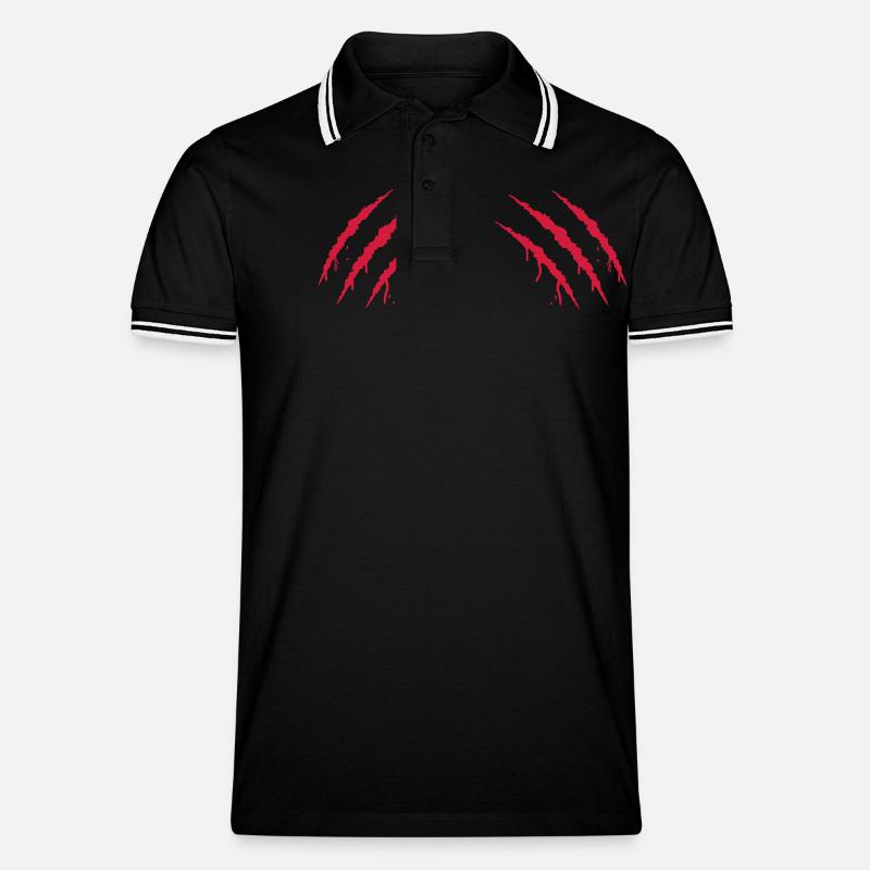Claws 2 - Men's Tipped Polo Shirt - black/white