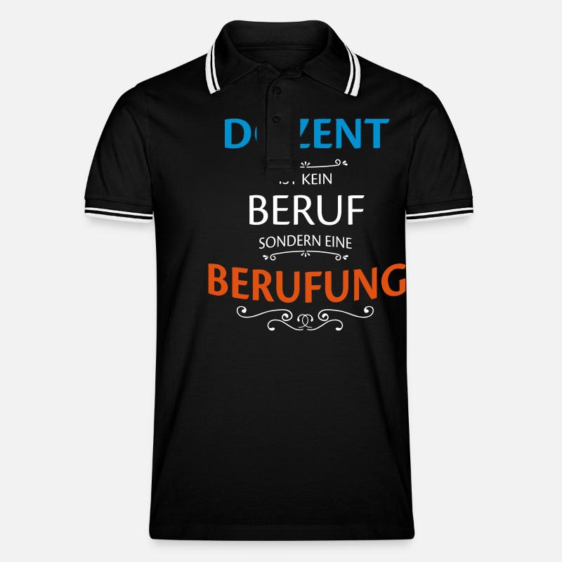 Dozent Beruf - Männer Tipped Poloshirt - Schwarz/Weiß