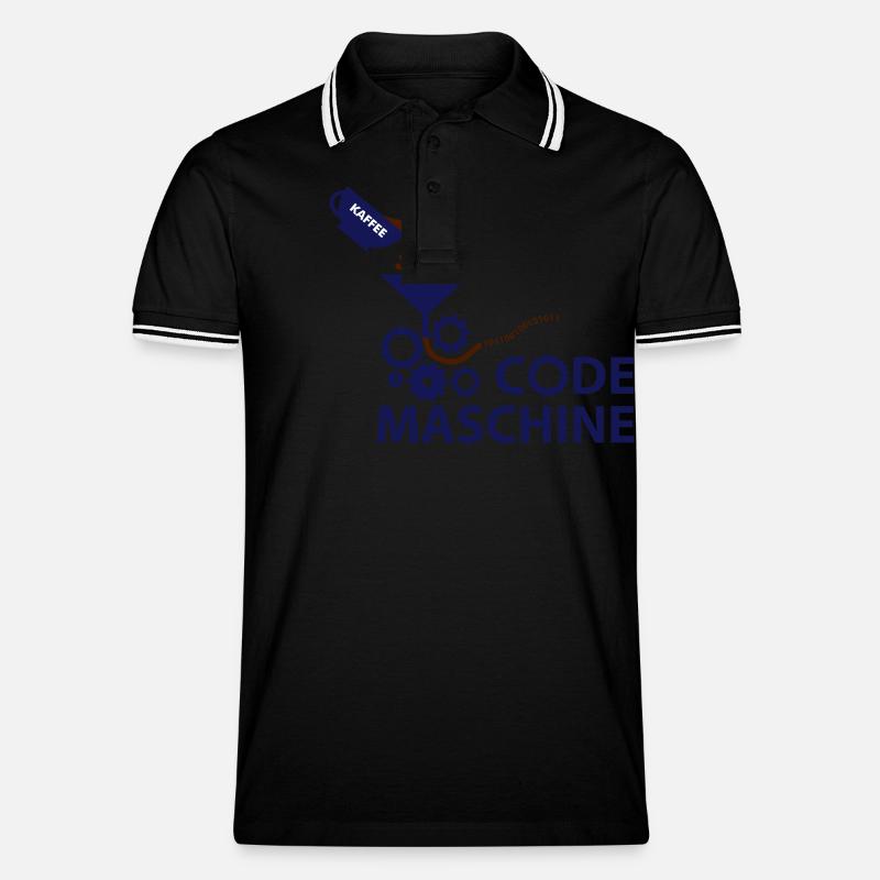 machine à code - Polo tipped Homme - noir/blanc