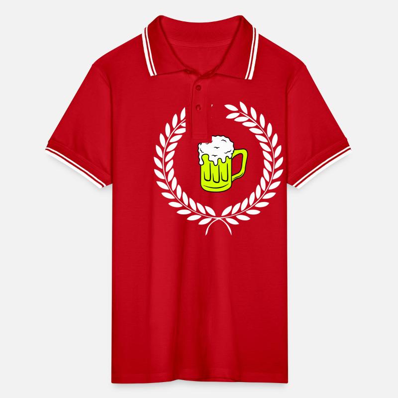 bier wappen Männer Tipped Poloshirt