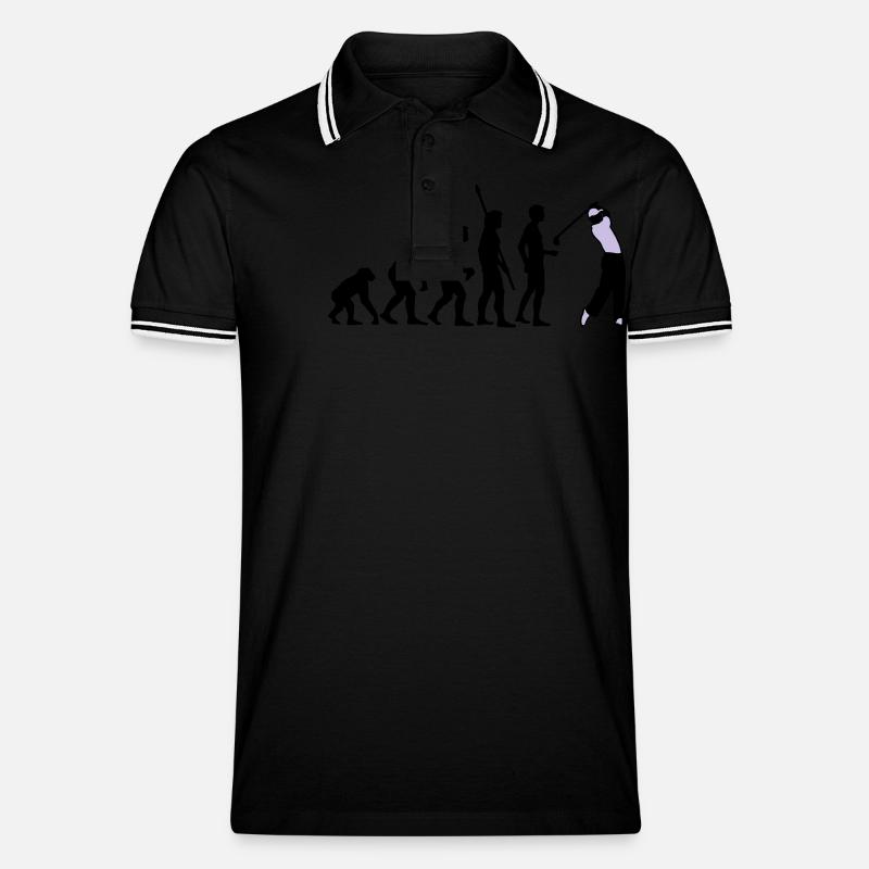 evolution_golf_b_2c - Men's Tipped Polo Shirt - black/white