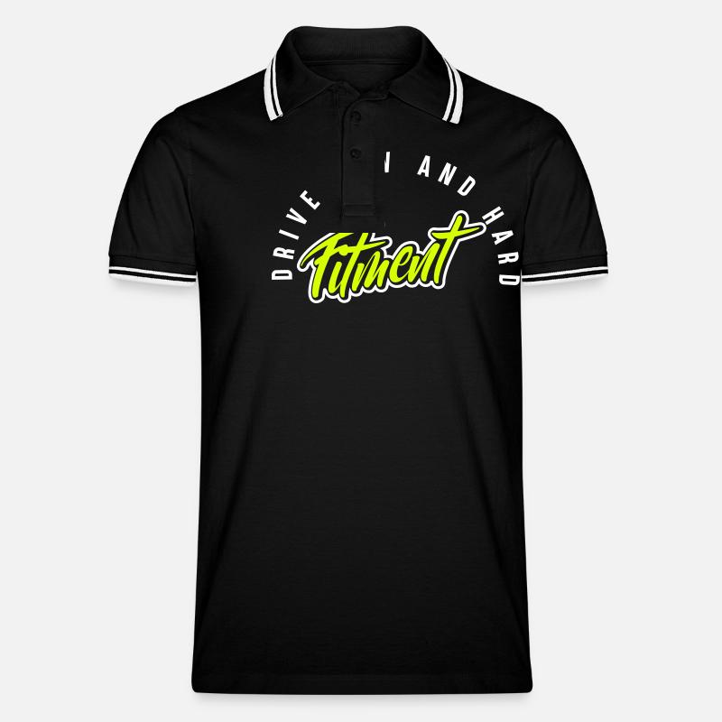 fitment low and hard - Männer Tipped Poloshirt - Schwarz/Weiß