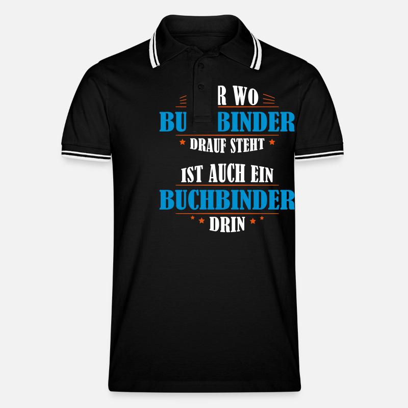 Buchbinder Beruf Geschenk - Männer Tipped Poloshirt - Schwarz/Weiß